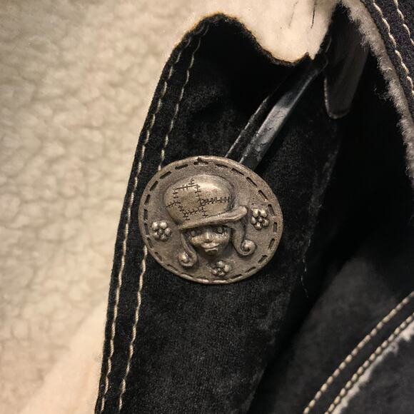 Cop Copine Women's Faux Suede Shearling Lined Jacket Size 1 S M Black France - Picture 7 of 12